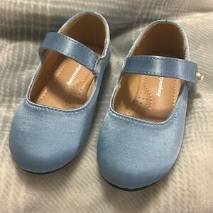 Toddler girls Funky Monkey ‘Mary Jane’ style shoes - Light Blue.